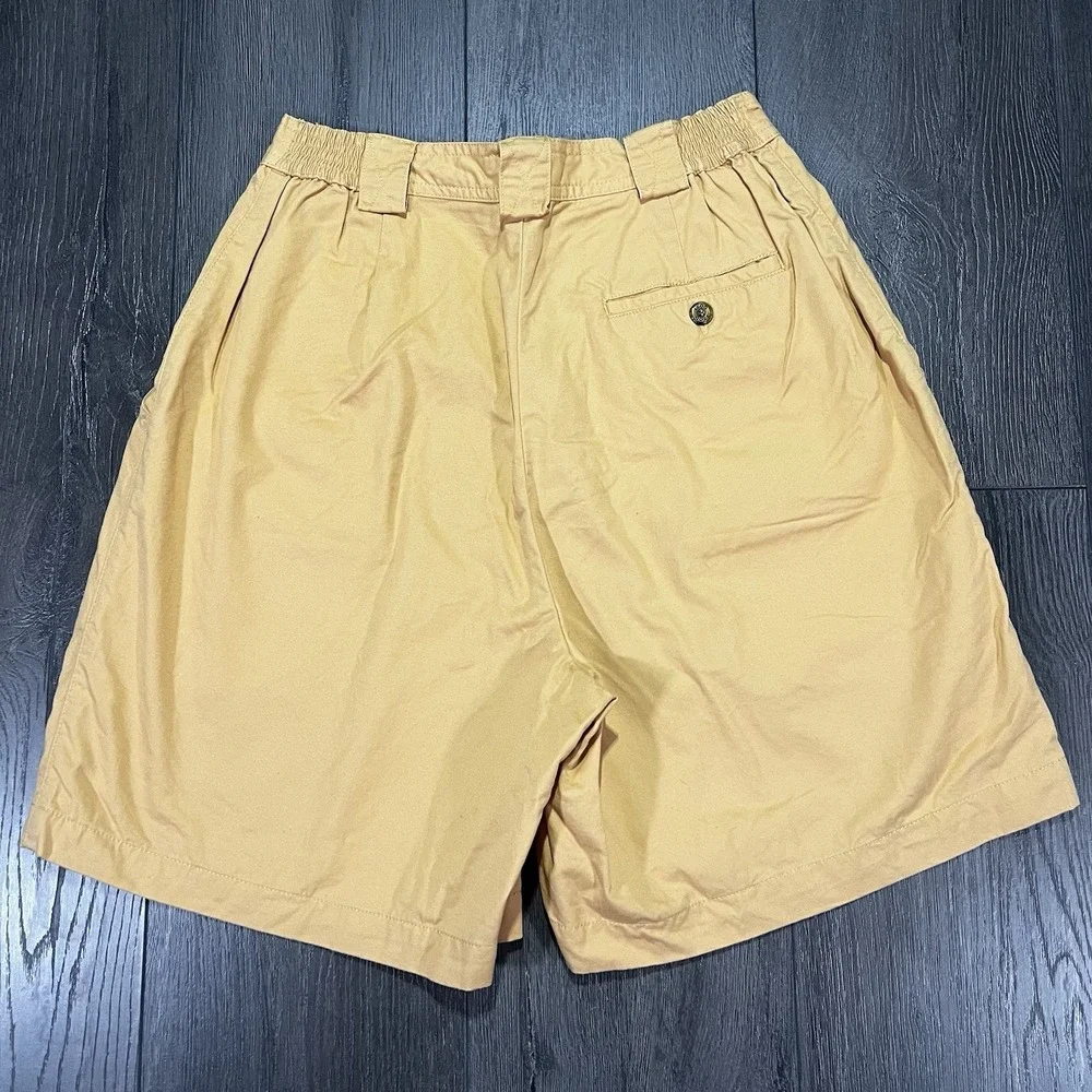 Vintage Izod Golf Shorts Womens Sz 10 Pleated  Stretch High Waisted Peach Preppy